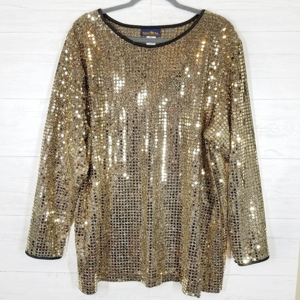 Hunters Run Long Sleeve Sequin Dress Size Large